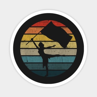 Colour Guard Silhouette On A Distressed Retro Sunset product Magnet